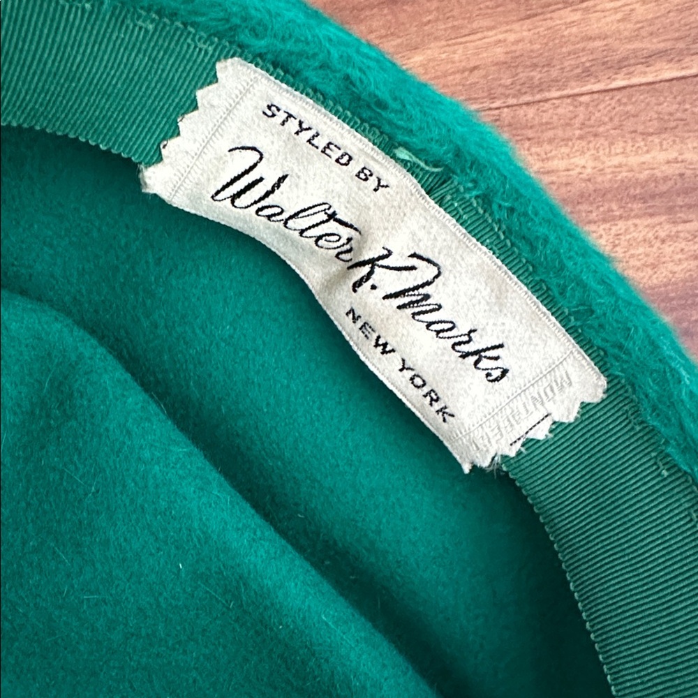 Vintage Emerald Green Pillbox Hat - Picture 5 of 6